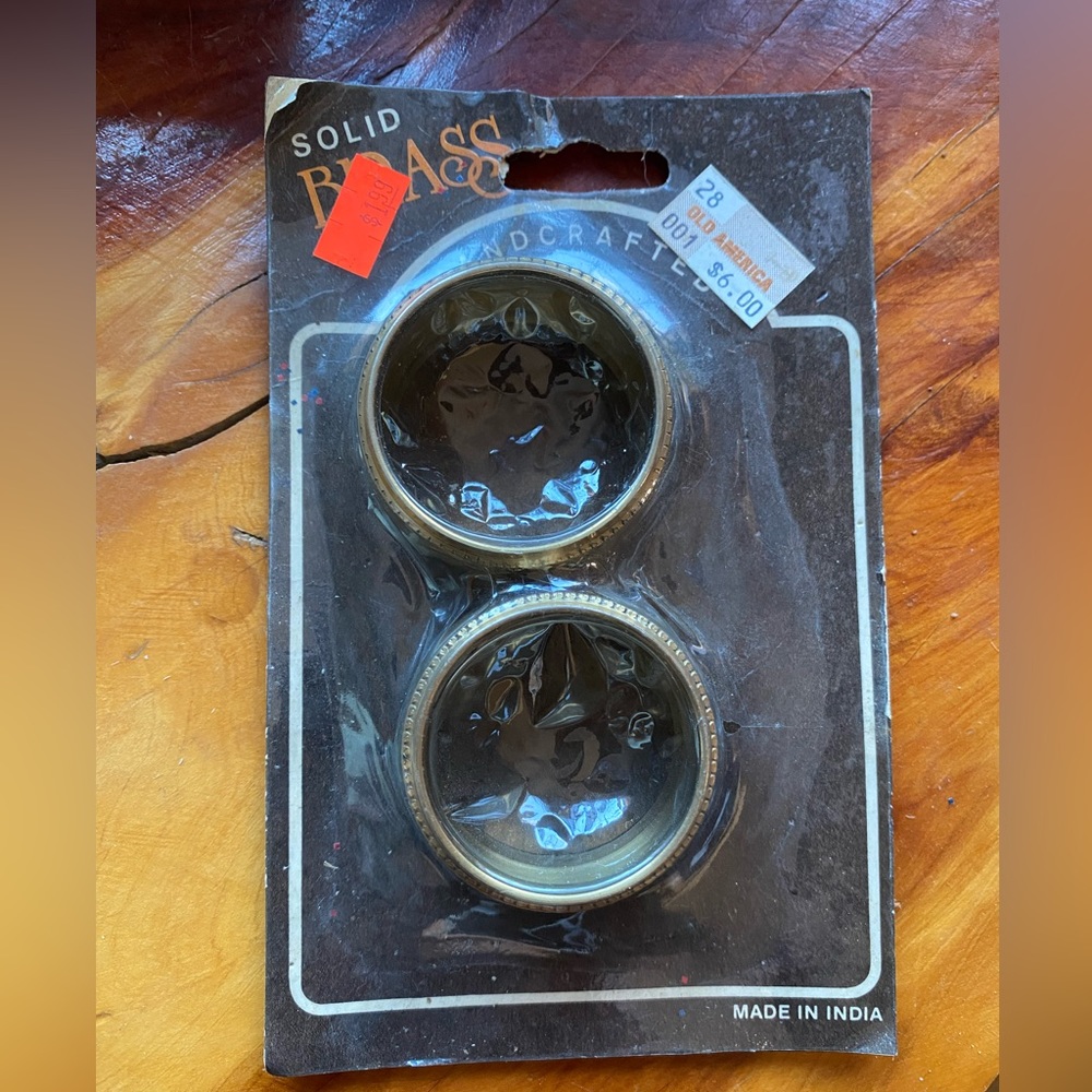VTG NIB Solid Brass Napkin Holders!